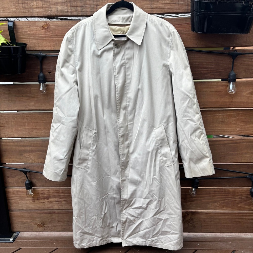 Stanley‎ Blacker Trench Coat Mens Beige Thinsulate Lined Long Jacket